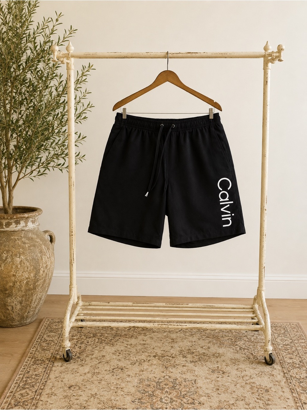 Calvin Klein Men Swim White and Black Swimwear